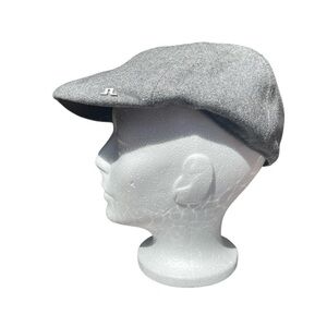 J. Lindeberg M Medium Grey Wool Flat Cap Ivy Newsboy Hat Classic Golf Style